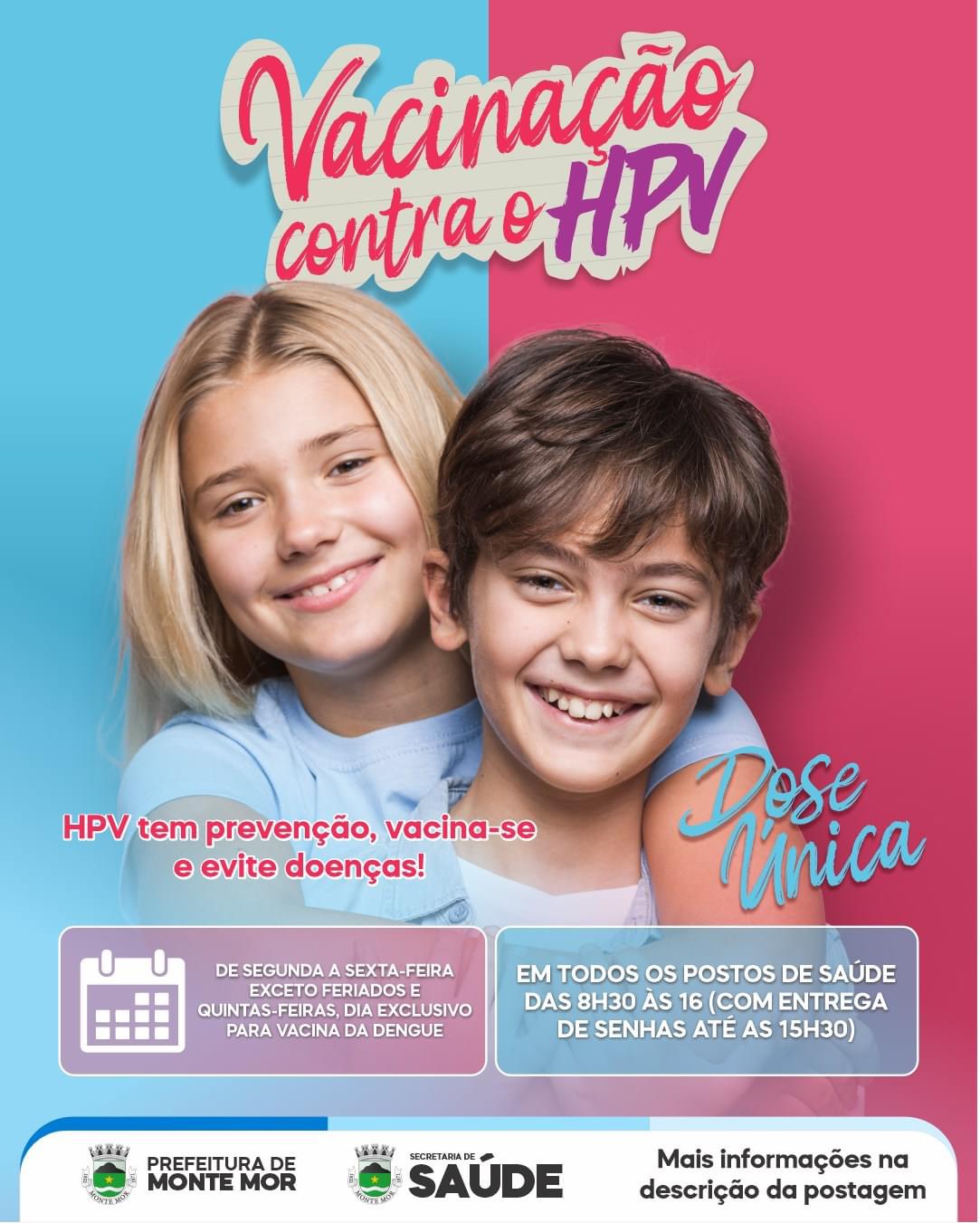 Vacinação contra o HPV.