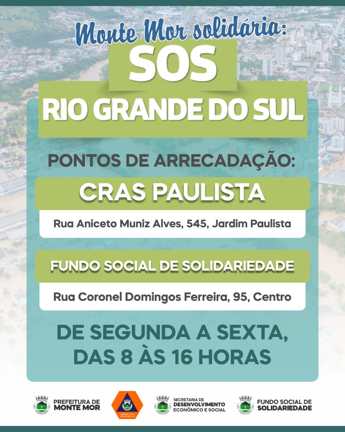 Monte Mor Solidária: SOS RIO GRANDE DO SUL